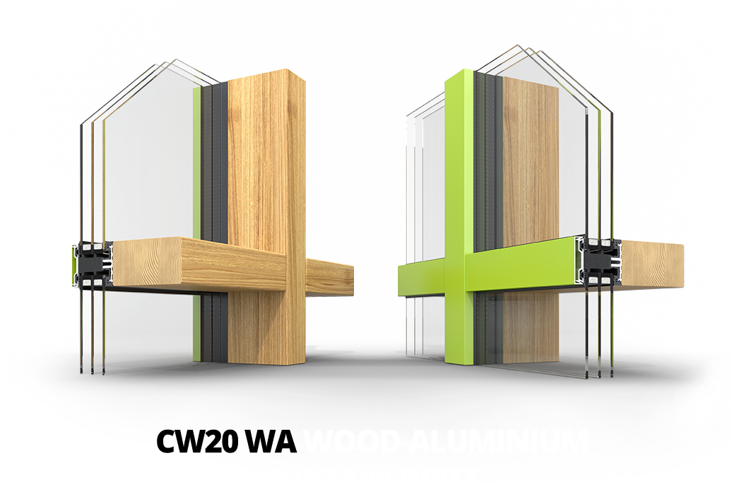 AC20 WA wood aluminum curtain wall